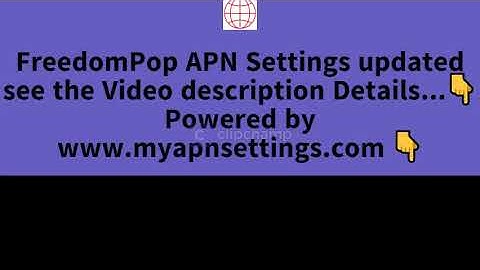 FreedomPop 4G LTE APN Settings