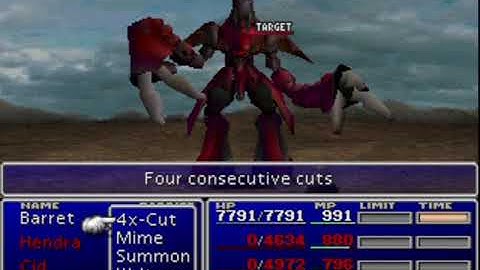 Final Fantasy 7 - How To Beat Ruby With Barret Missing Score Under 8 Minutes