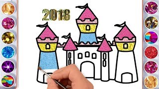 How to Draw Castle - Coloring Pages Caslte For Kids To Print