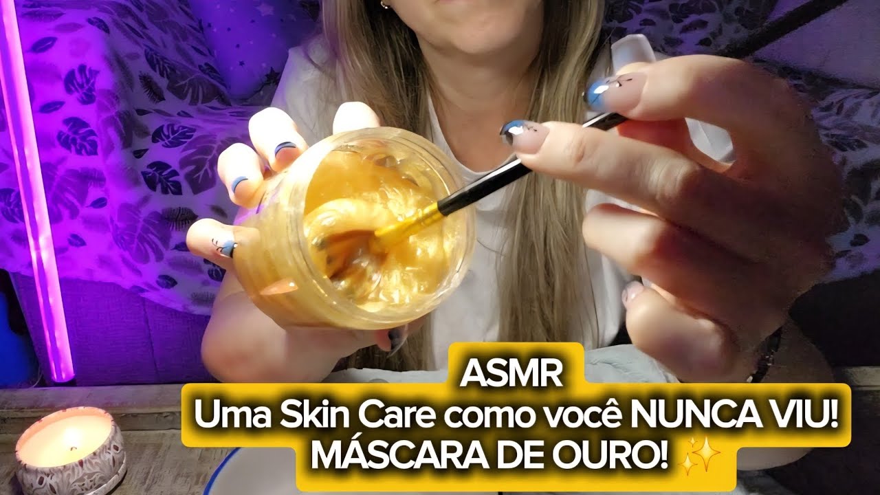 ASMR Skin Care COMPLETA, máscara de ouro e muito mais!!!✨️😴😴😴