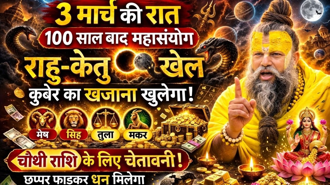 3 मार्च चंद्र ग्रहण 100 साल बाद महासंयोग इन 4 राशियों की रातों रात चमकेगी किस्मत Chandra Grahan 2026