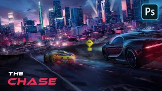 Creating A Car Chase Composition In Photoshop | Speed Edit screenshot 1