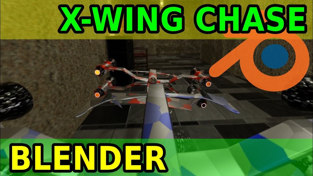X Wing Chase Through Large Building - Blender - YouTube