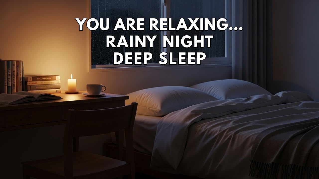 You Are Relaxing in a Quiet Bedroom on a Rainy Night – Calm Music for Sleep & Relaxation