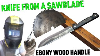 Homemade Knife with an Ebony Handle