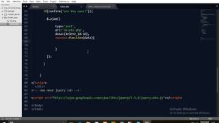 delete data using php and ajax