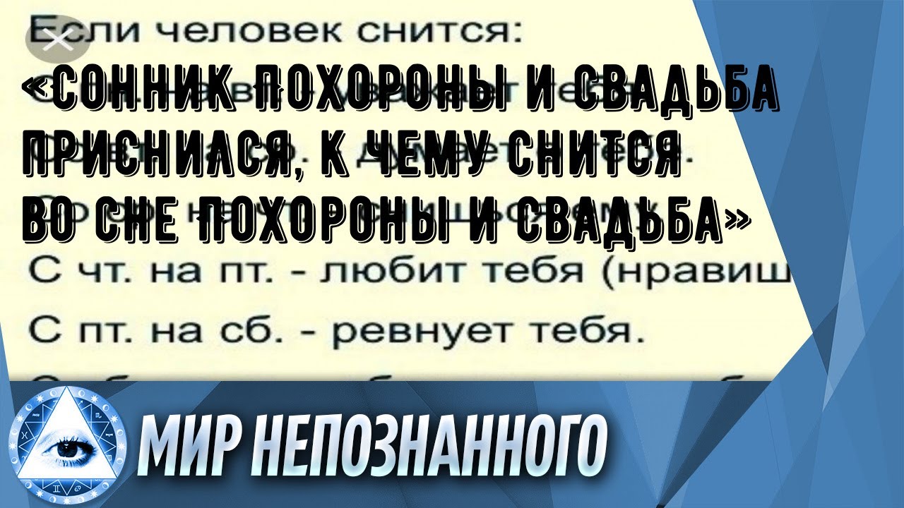 «Сонник Похороны и свадьба приснился, к чему снится во сне Похороны и свадьба»