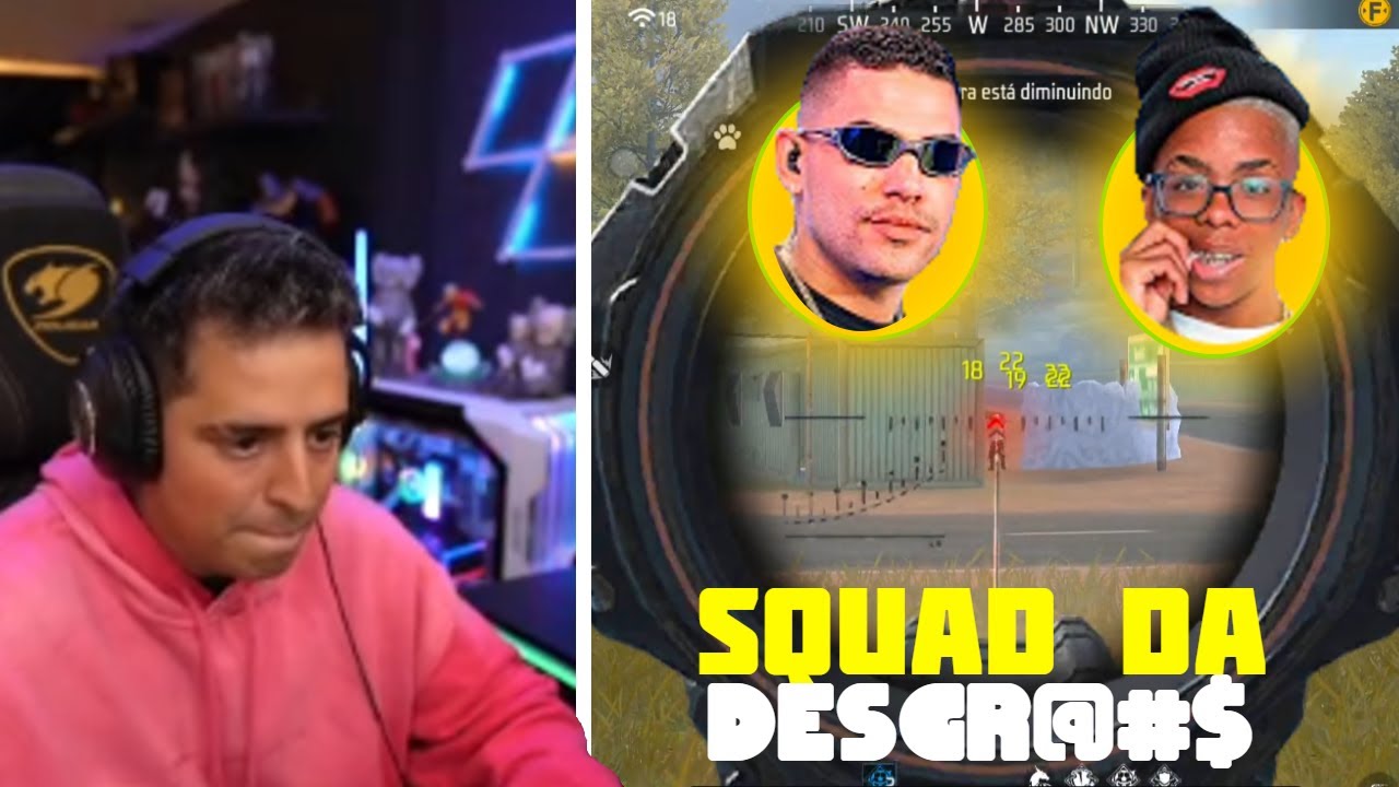 Coringa jogando FREE FIRE com Racha e BOCA DE 09! Squad da desgra ...