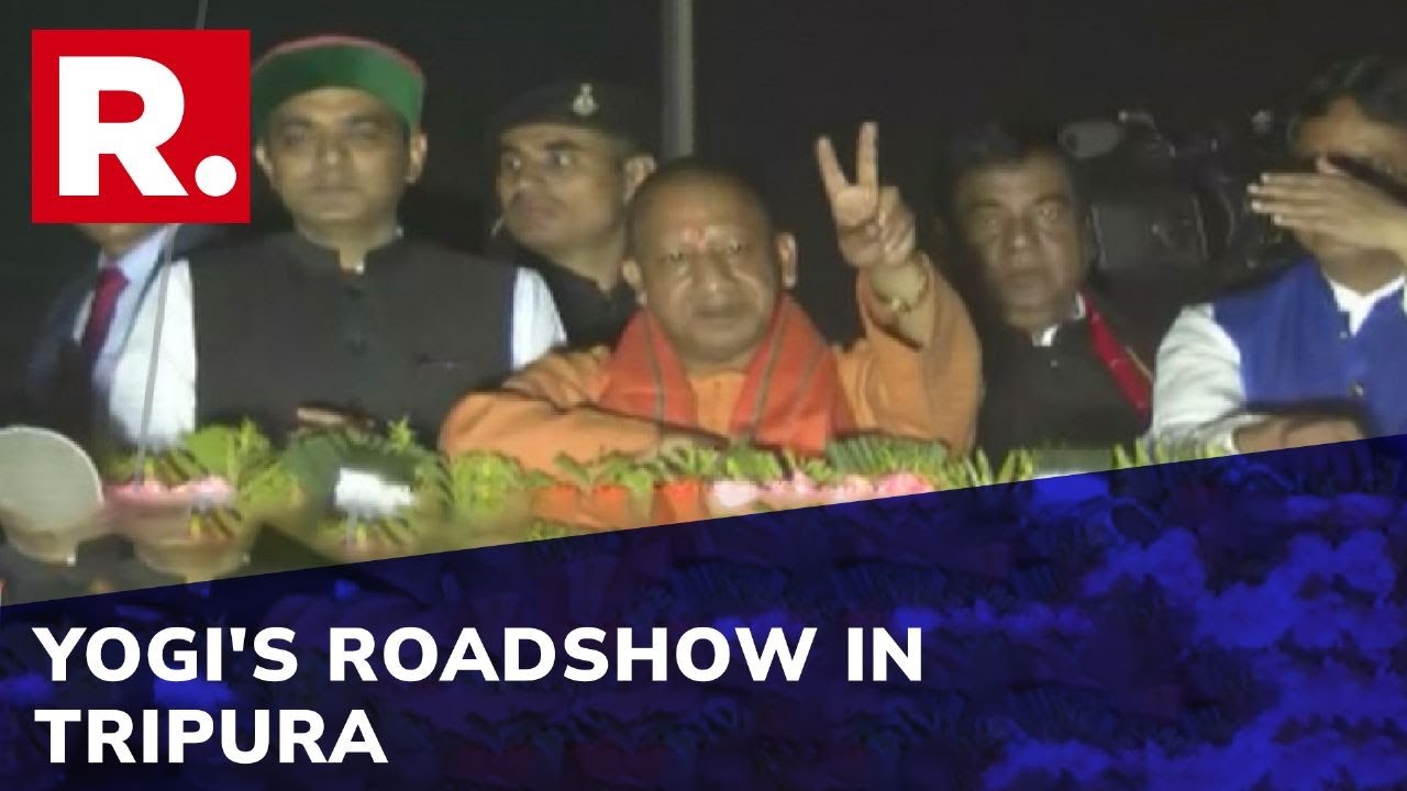 Yogi Adityanath Holds Roadshow In Poll-Bound Tripura - YouTube