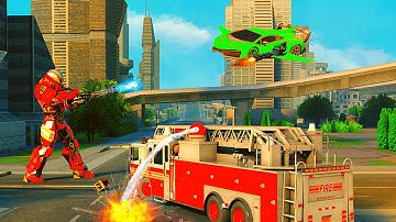 Flying Firefighter Truck Transform Robot Games | HD Gameplay Android #2