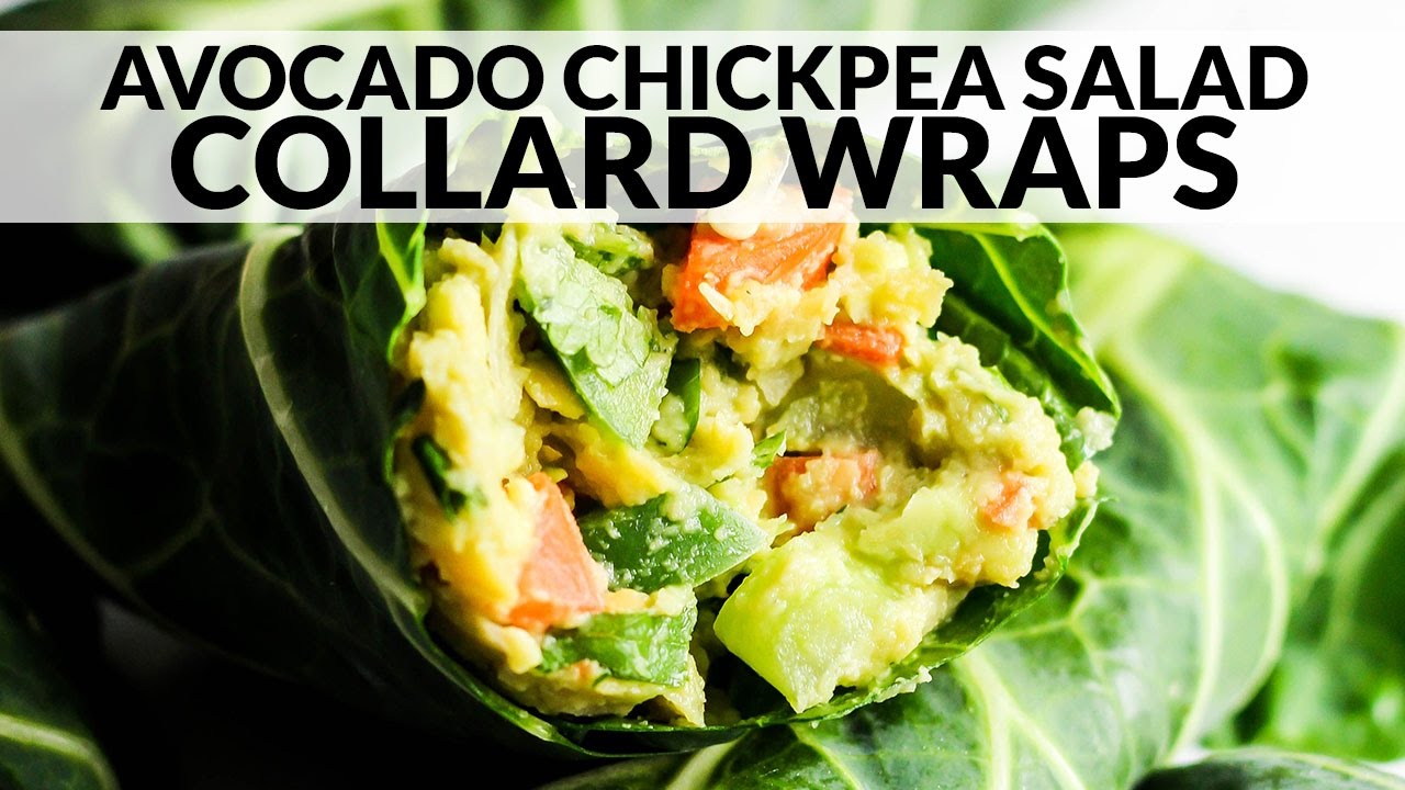 Avocado Chickpea Salad Collard Wraps Vegan & GlutenFree YouTube