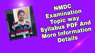 Nmdc Syllabus pdf iti 2021 And Examination Helpful Video