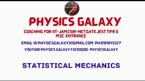 Mock Test - Statistical Mechanics|PHYSICS GALAXY|CSIR-NET IIT-JAM GATE JEST TIFR Msc SET BARC|