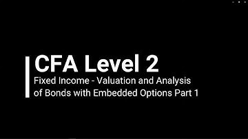 CFA Level 2 Fixed Income - Valuation and Analysis of Bonds with Embedded Options 1 (Demo)