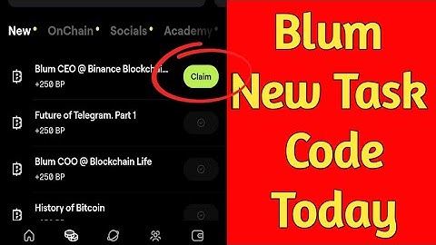 Blum new task today ! Blum today new verify code ! New video Code .