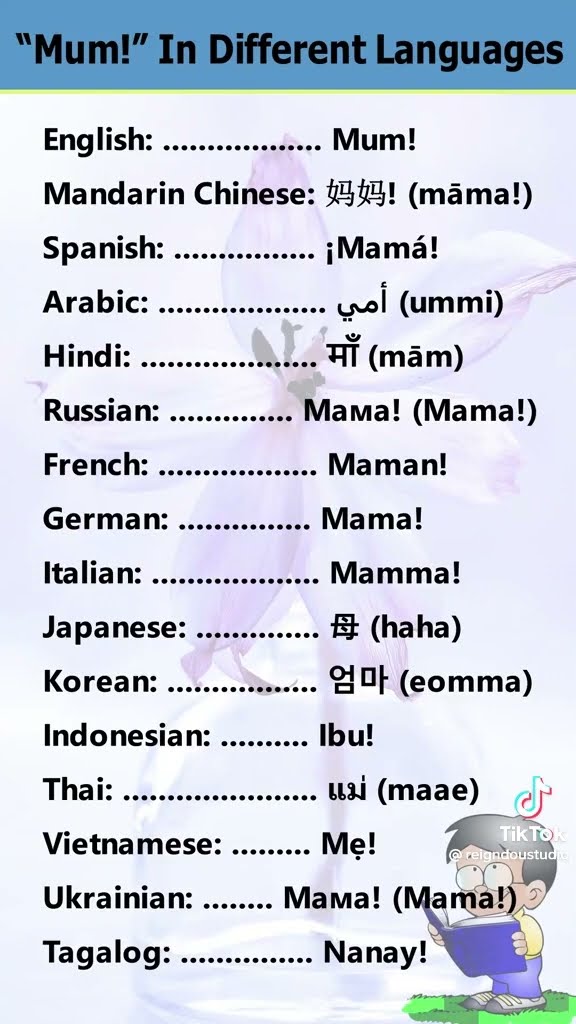 HOW TO SAY MOM IN DIFFERENT LANGUAGES YouTube HOW TO SAY MOM IN DIFFERENT LANGUAGES YouTube