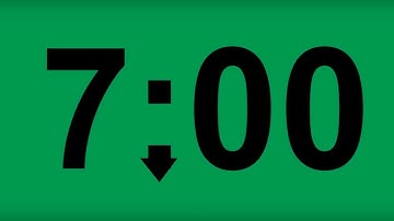 7 Minute Green Screen countdown timer clock BLACK Free to USE