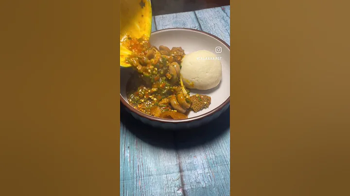 POUNDED YAM AND OKRA SOUP WITH ASSORTED MEAT #cooking #africanfood #foodie