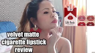 HANDAIYAN CIGARETTE LIPSTICK | SWATCH & REVIEW | CHEAP LIPSTICK by simple fe