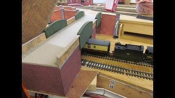 Buckland Junction Loft Model Railway 180. Alan scratch builds a railway bridge across four rails.