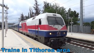 Trains at Tithorea station and area (June 2018)