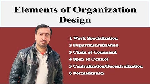 Elements of Organization Design | Work Specialization | Departmentalization | Centralization | More