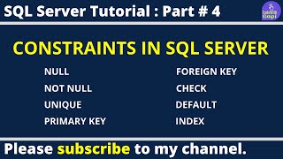 🔒 Constraints in SQL Server Explained | Primary Key, Foreign Key, Check & More