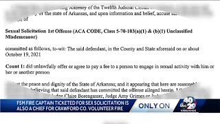 Fort Smith firefighter ticketed for sexual solicitation while on the job