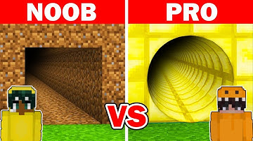 NOOB vs PRO: SAFEST SECURITY TUNNEL BUILD CHALLENGE - Minecraft