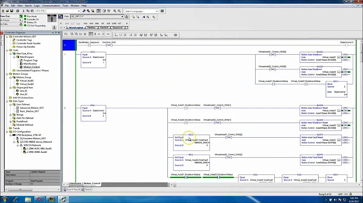 RSLogix 5000 User-Defined Data with a MCD Instruction & MAM Instruction in Servo Controls