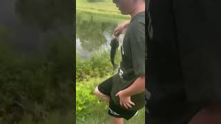 Patrick’s first bass at the golf course #angler #bassfishing #fishing #fishlife #bass #pondfishing