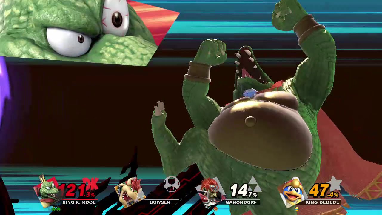 Super Smash Bros. Ultimate (King K. Rool Vs. Bowser Vs. Ganondorf Vs. King Dedede)