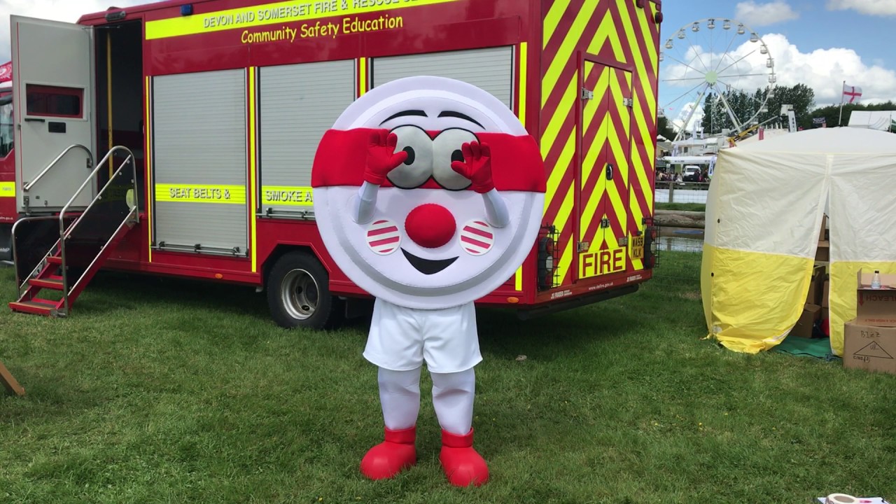 Smoke alarm mascot at Devon County Show YouTube