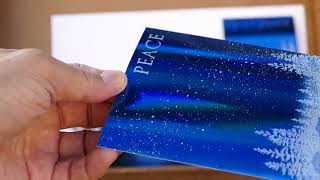 KRYON UV-RESISTANT CLEAR GLOSS on HOLOGRAPHIC BLUE CARD STOCK