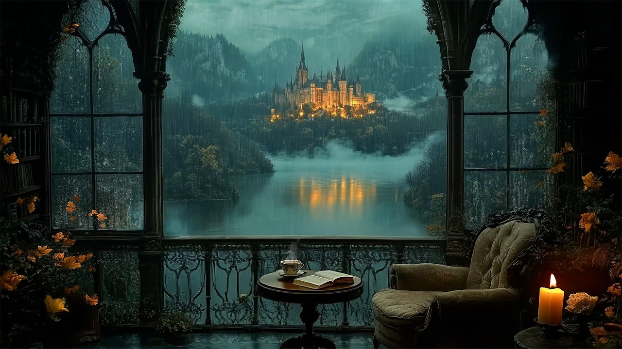 Through the Rain Ivy-Covered Castle Window | Dark Academia Piano & Writing Music for Reflection
