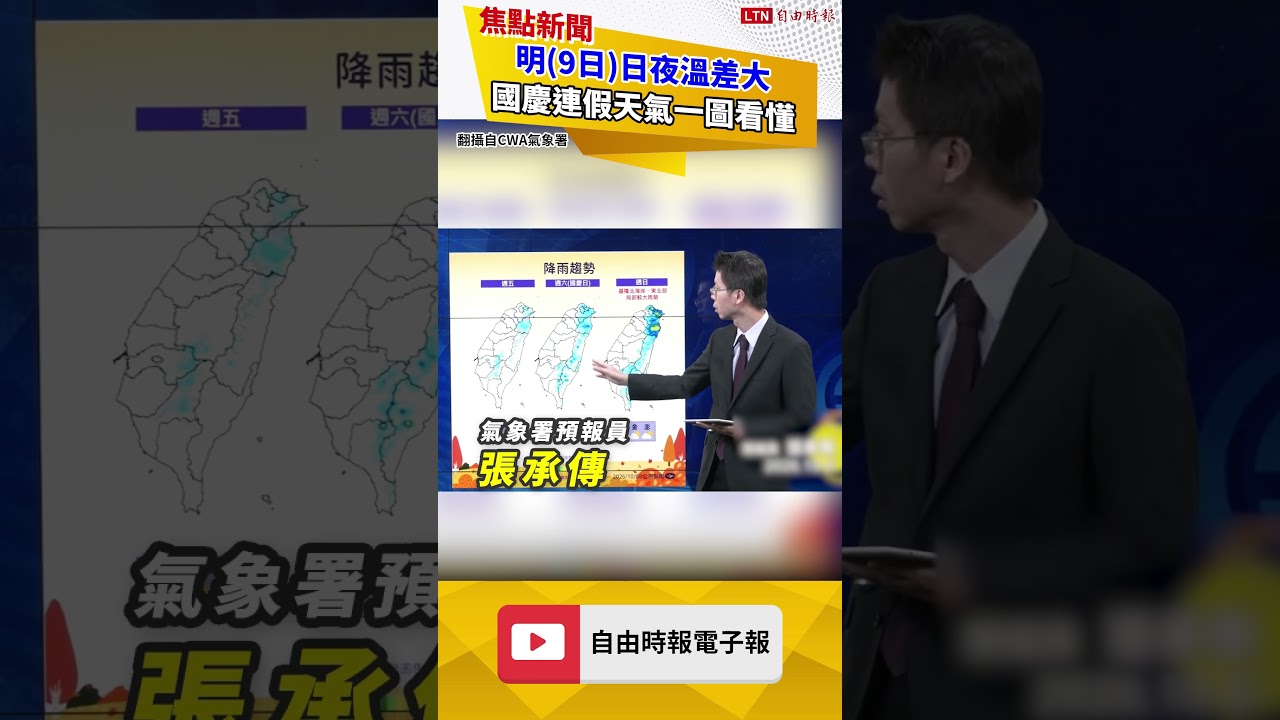 週五日夜溫差大 國慶連假天氣一圖看懂 週五日夜溫差大 國慶連假天氣一圖看懂