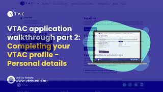 2025 VTAC application walkthrough pt 2: Completing your profile - Personal details