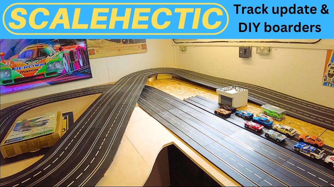 4 lane Carrera Slot car track - DIY boarders and barriers