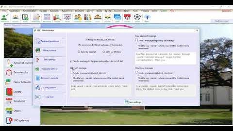 JBS | SMS settings | School Management System