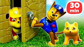 Paw Patrol Spielzeug. Neue Einsätze für das Rettungsteam. Spielzeug Video. 4 Folgen am Stück