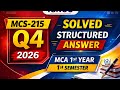 MCS-215 Assignment 2026 Q4 | MCA 1st Year 1st Semester IGNOU | Solved &amp; Structured Answer