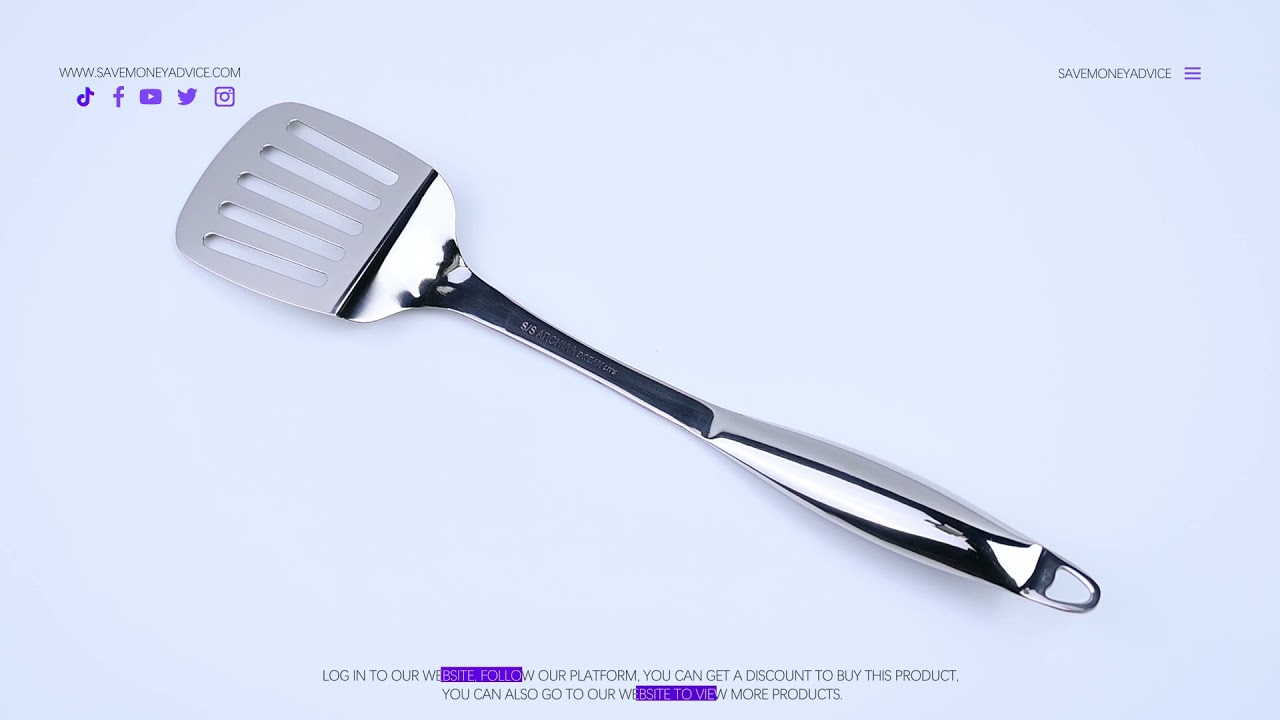 Stainless Steel Frying Pan Spatula , Sharp, High Quality Lightweight, Not Easy To Damage