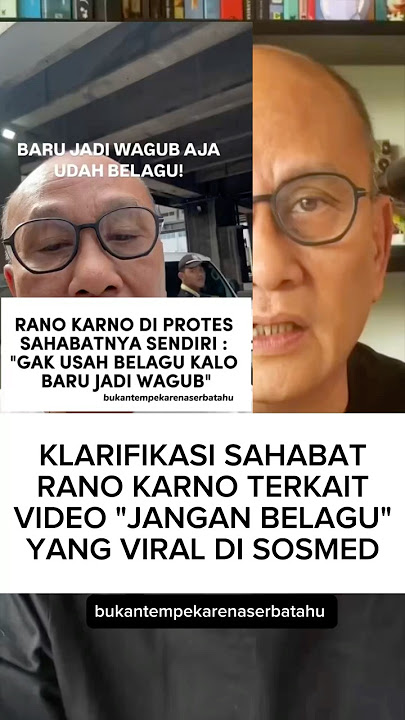 KLARIFIKASI SAHABAT RANO KARNO TERKAIT VIDEO 'JANGAN BELAGU' DI STASIUN MRT YANG VIRAL DI SOSMED
