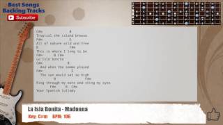 Video thumbnail of "🎸 La Isla Bonita - Madonna Guitar Backing Track with scale, chords and lyrics"