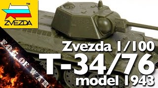 Review | Zvezda T-34/76 obr 1943 1/100 (15mm) | WWII