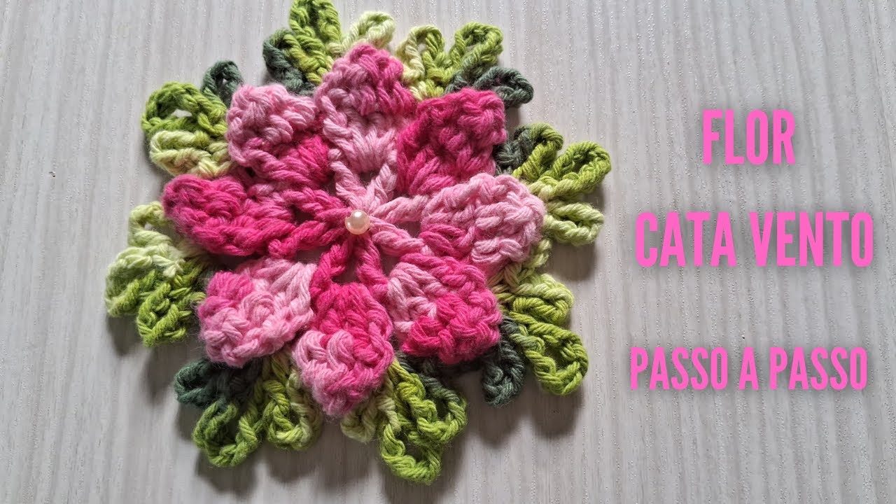 FLOR CATA VENTO EM CROCHÊ MUITO FÁCIL