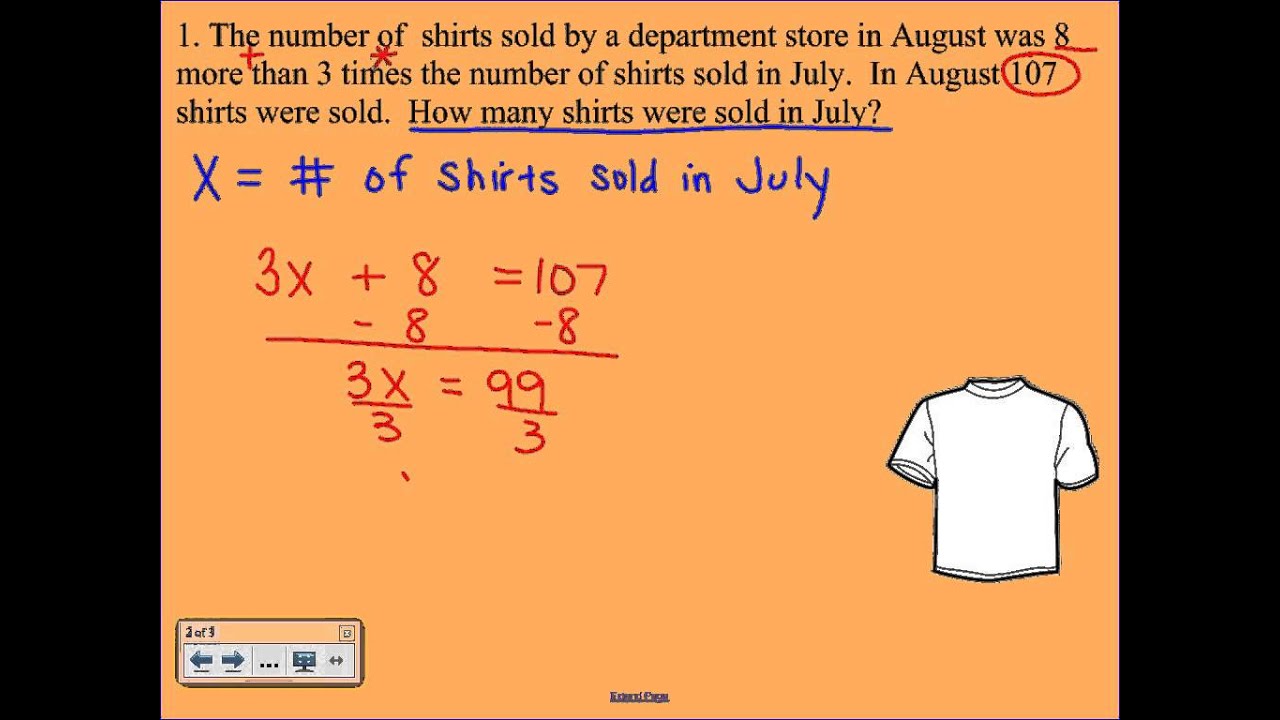 problem solving to equations