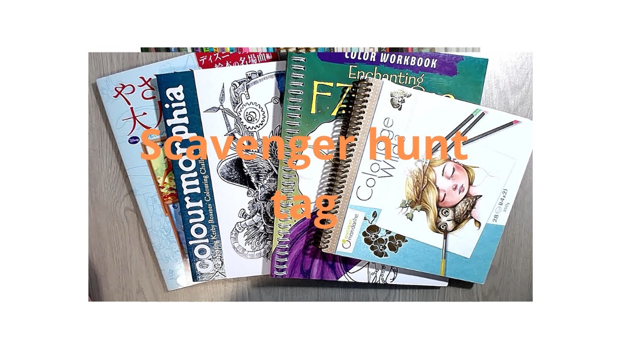 Colouring book scavenger hunt Tag 
