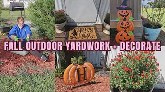 OUTDOOR FALL PORCH DECORATE & YARD WORK WITH ME 2025
