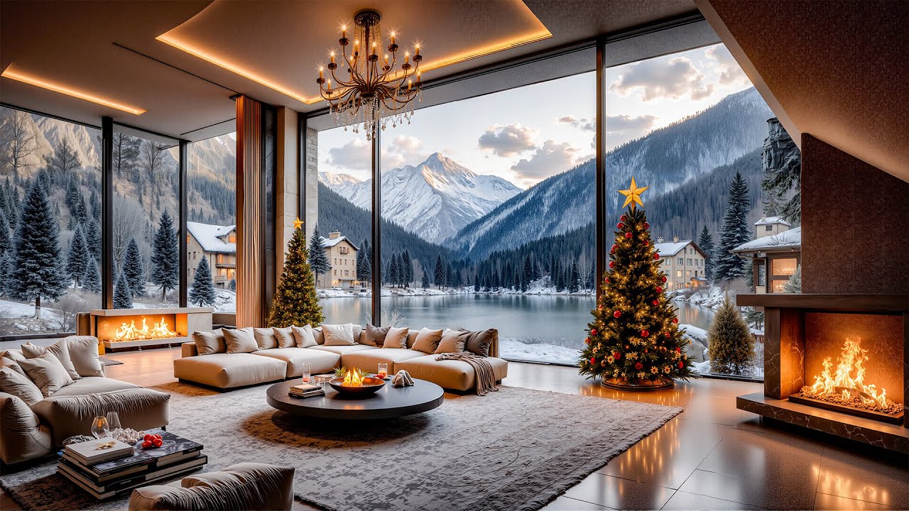 Cozy Jazz In The Living Room For A Serene Christmas - Serene Jazz On A Snowy Day To Soothe The Mood